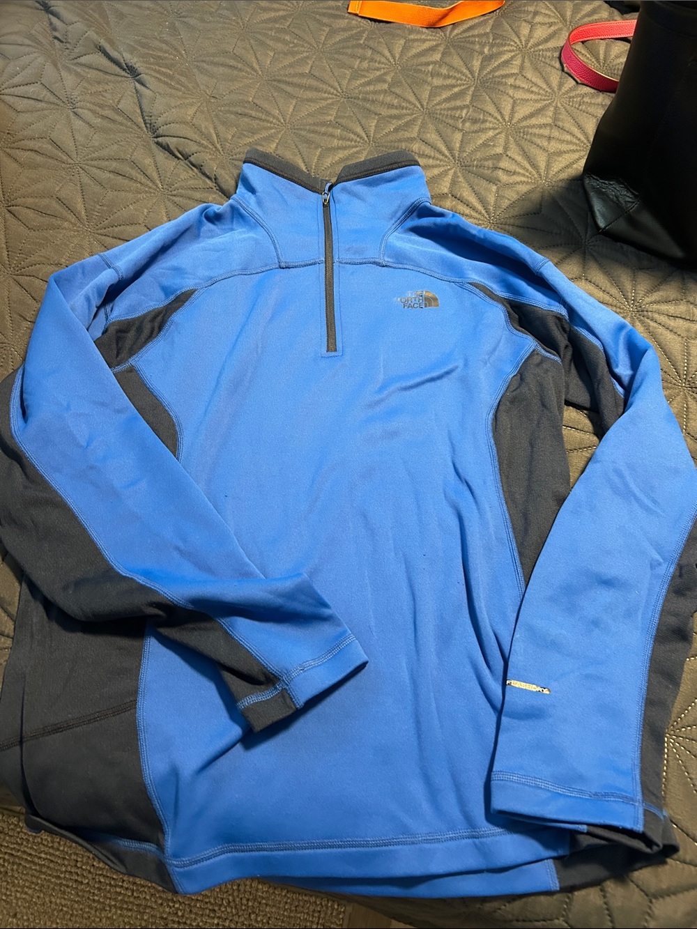 The North Face Men's Blue and Black Quarter-Zip Performance Fleece